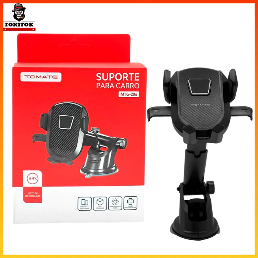 Suporte Veicular Tomate MTG-206 Articulado 360° com Ventosa Forte para Celular — Suporte Automotivo Universal
