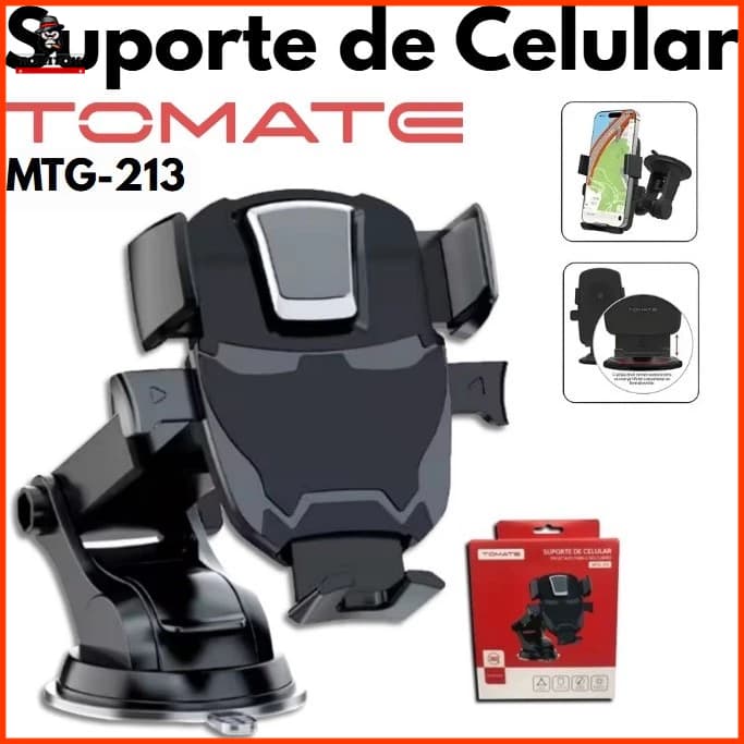 Suporte Veicular para Celular com Ventosa Fixação Forte Painel/Para-brisa Ajustável 360° Universal para Carro Uber