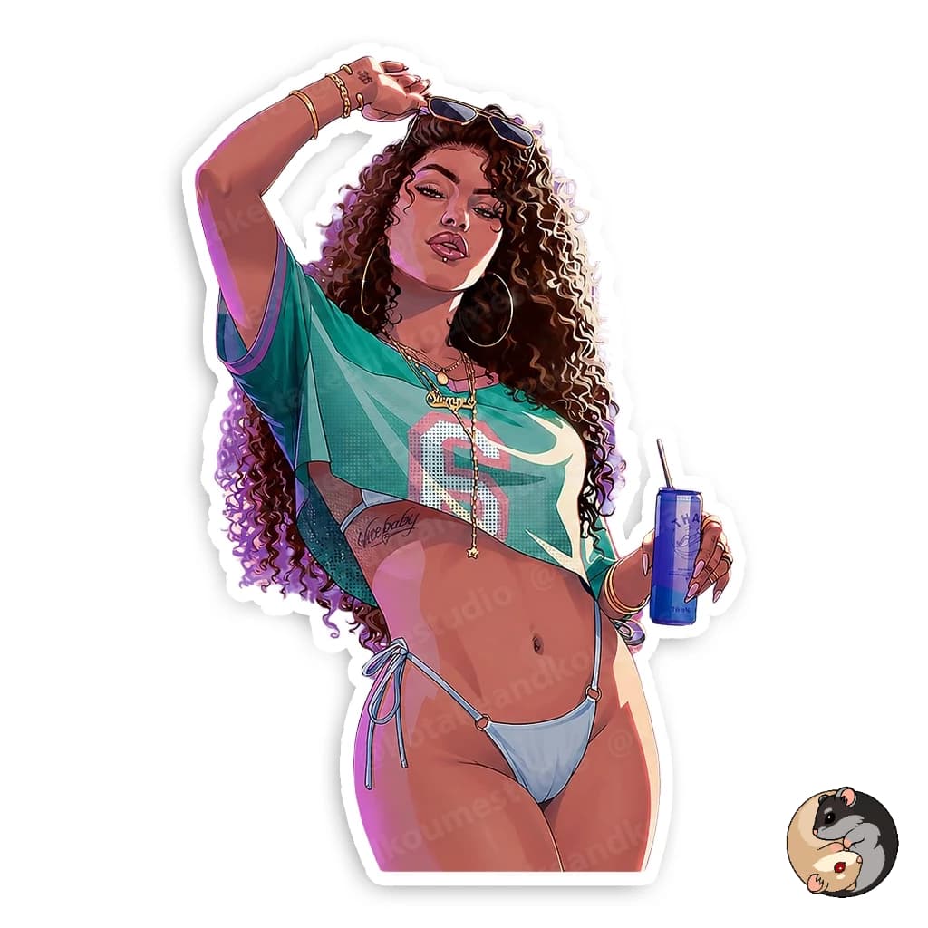 Adesivo GTA6 Girl cover, 9x14cm, Waifu, Sticker, Notebook, PC, Gamer, Vidro, Carro