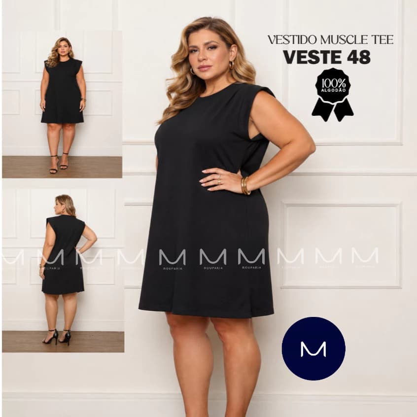 Vestidos Feminino  Vestido De Manga Curta Muscle Tee Tecido Algodão Confortavel Vestido Casual