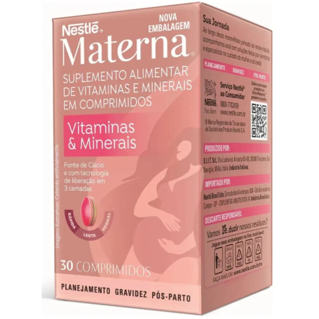 Suplemento Materna c/30 capsulas para Gestantes Vitaminas
