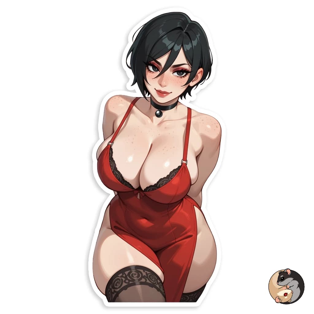 Adesivo Ada Wong Resident Evil, 9x14cm, Waifu, Gamer, Sticker, Vidro, PC, Notebook