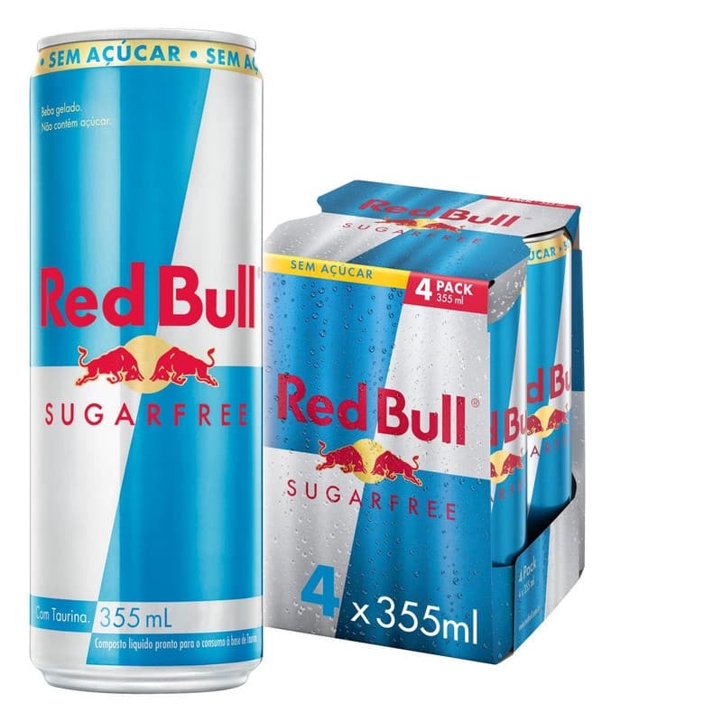 Pack de 4 latas Red Bull Energético, Sugar Free, Sem Açúcar, 355ml