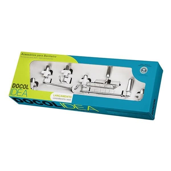 Kit Acessorios Banheiro Idea 5 Peças Cr Docol Kit Completo Durável Segurança e qualidade