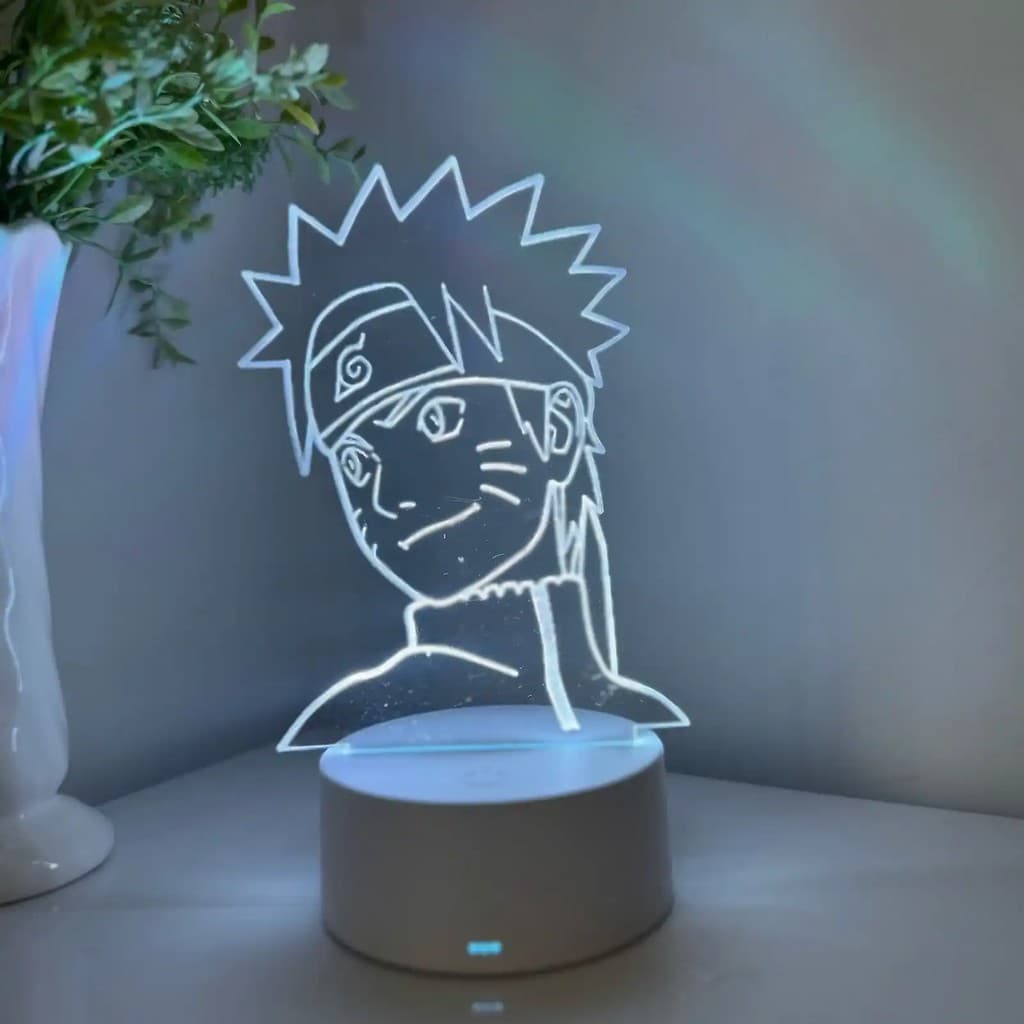 Luminária LED 3D Em Acrílico Abajur Presente Criativo - Luminária LED - Naruto