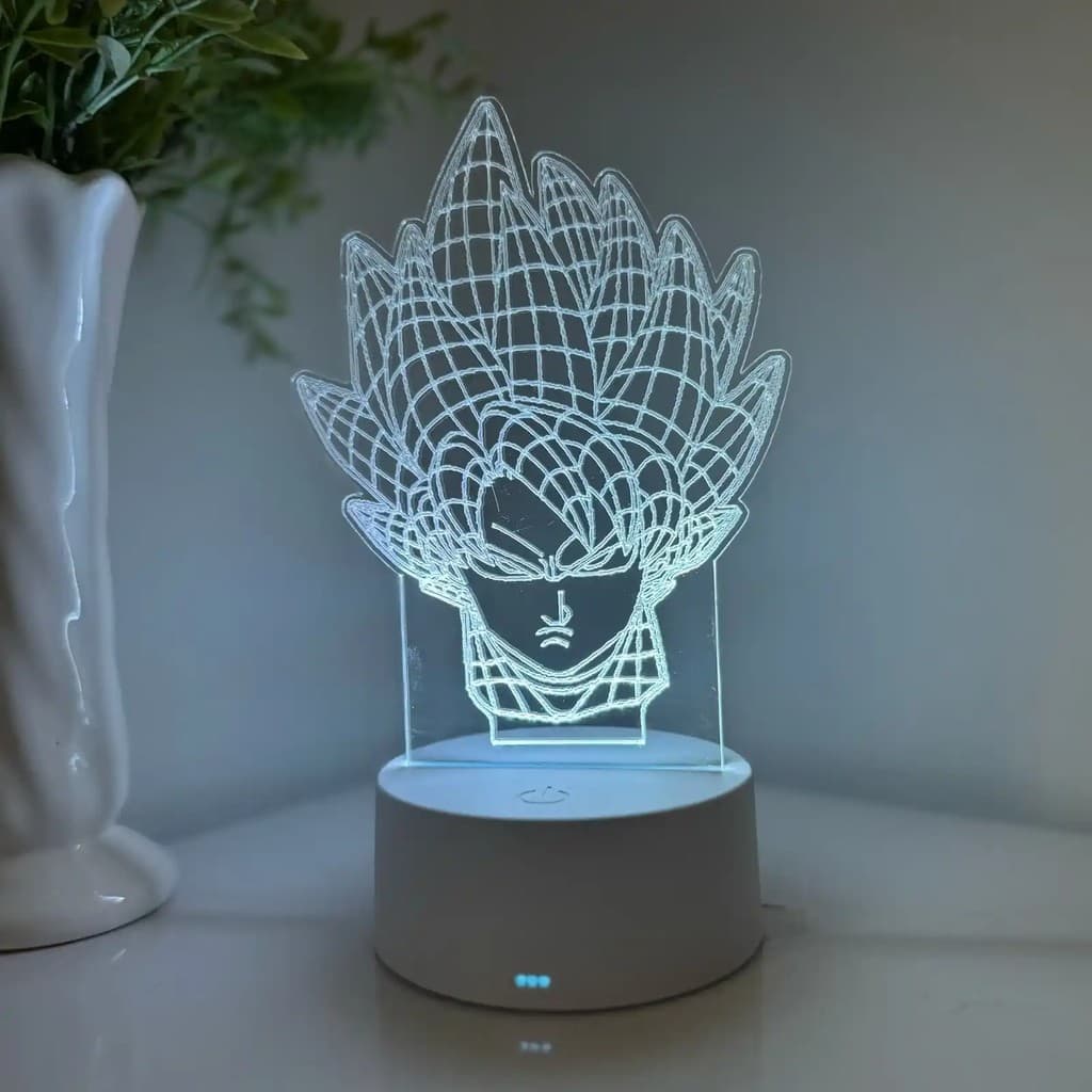 Luminária LED 3D Em Acrílico Abajur Presente Criativo - Luminária LED - Goku