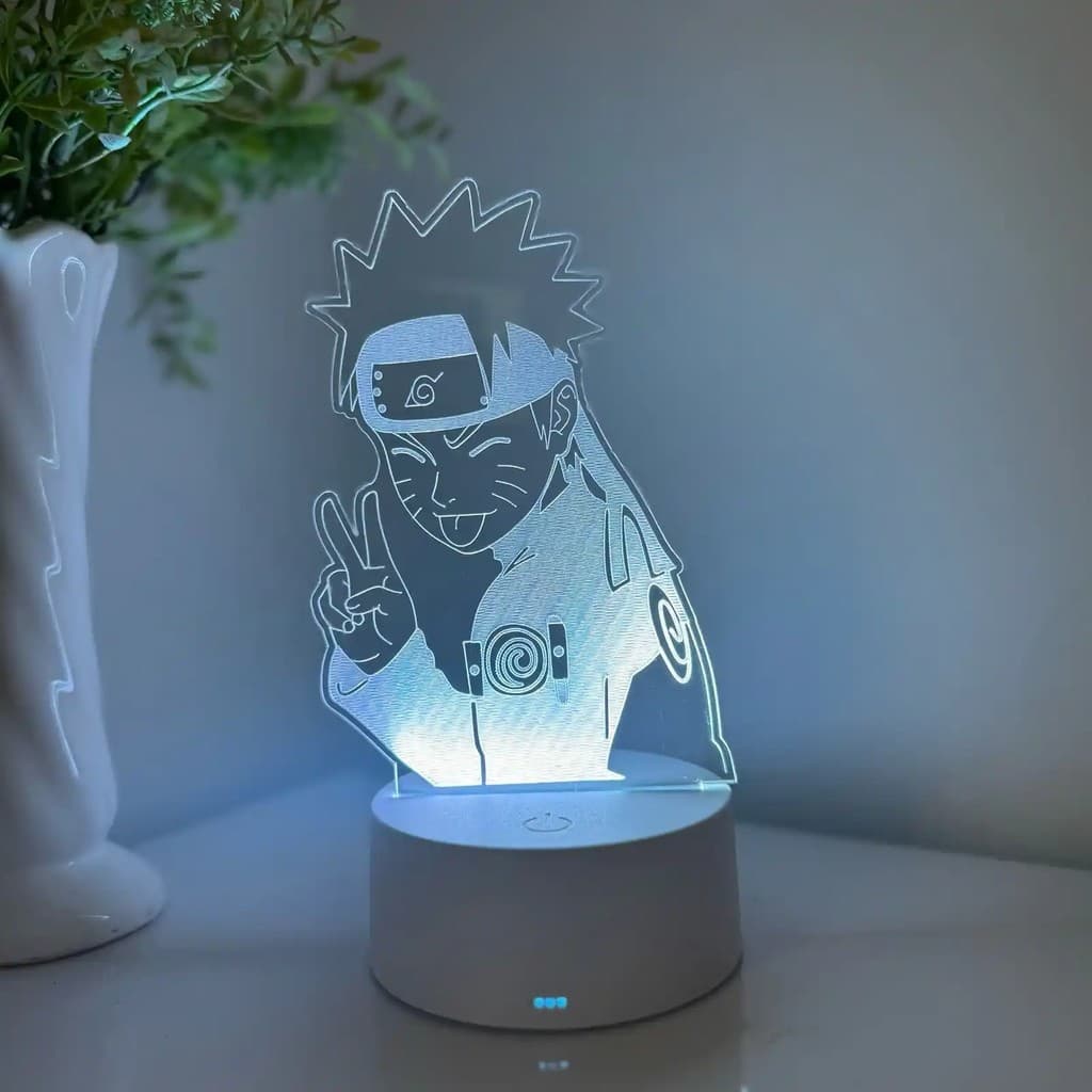 Luminária LED 3D Em Acrílico Abajur Presente Criativo - Luminária LED - NARUTO - 01