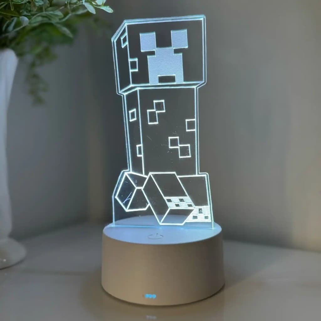 Luminária LED 3D Em Acrílico Abajur Presente Criativo - Luminária LED - CREEPER
