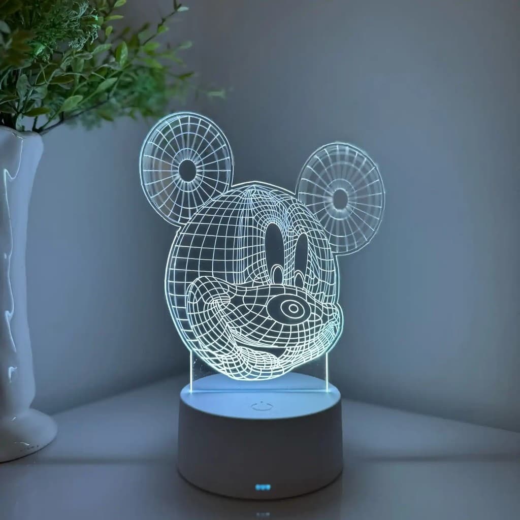 Luminária LED 3D Em Acrílico Abajur Presente Criativo - Luminária LED - MICKEY