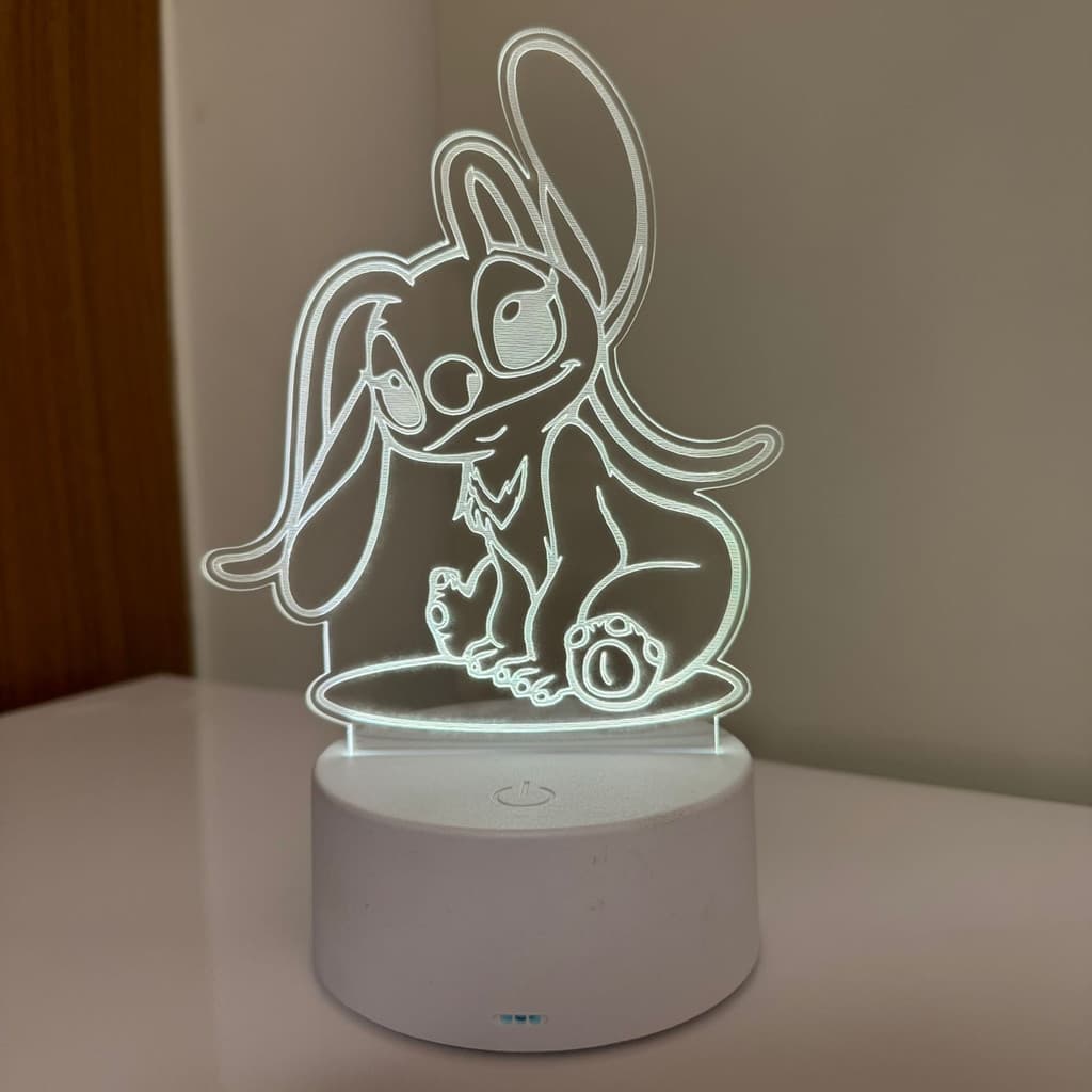 Luminária LED 3D Em Acrílico Abajur Presente Criativo - Luminária LED - STITCH - 10
