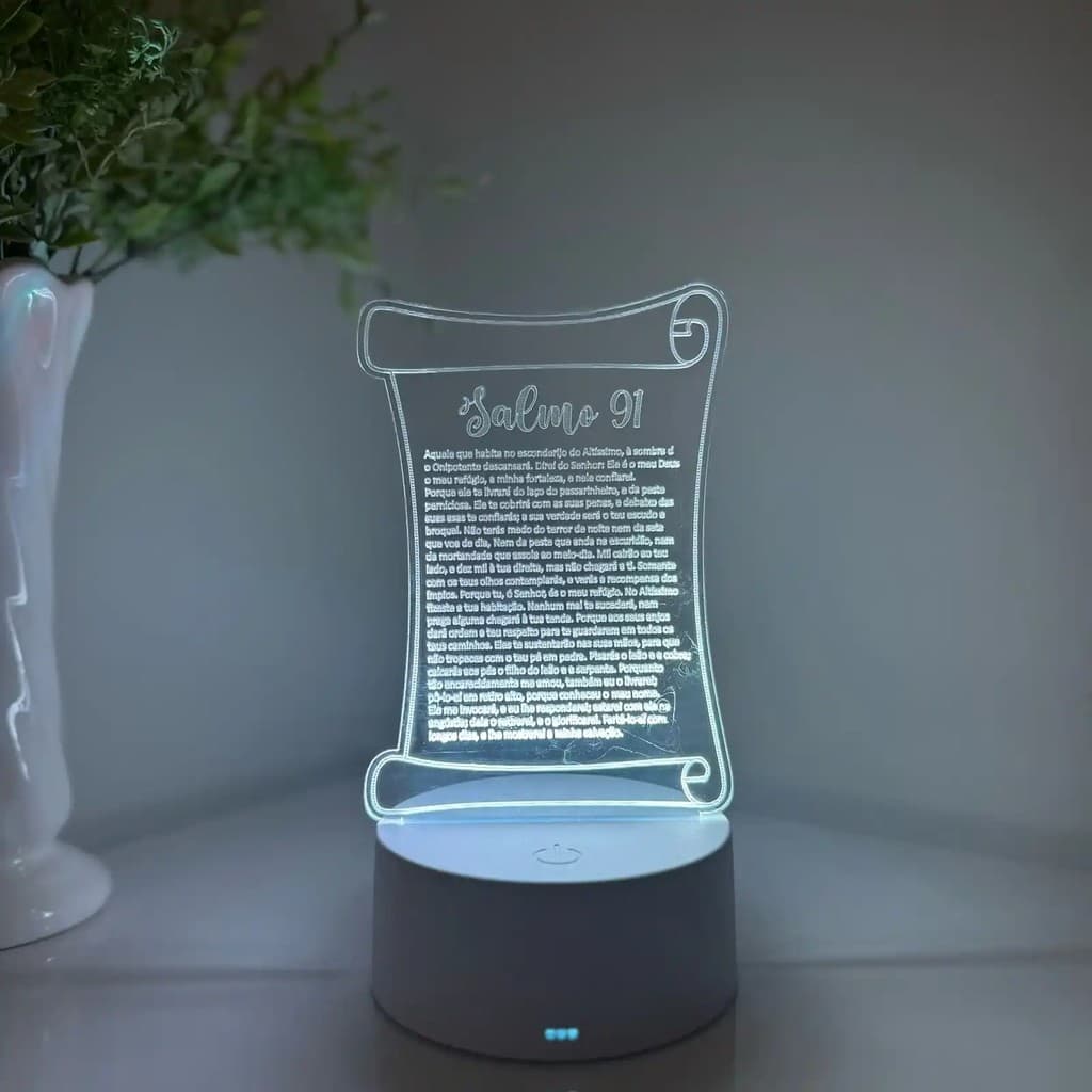 Luminária LED 3D Em Acrílico Abajur Presente Criativo - Luminária LED - SALMO