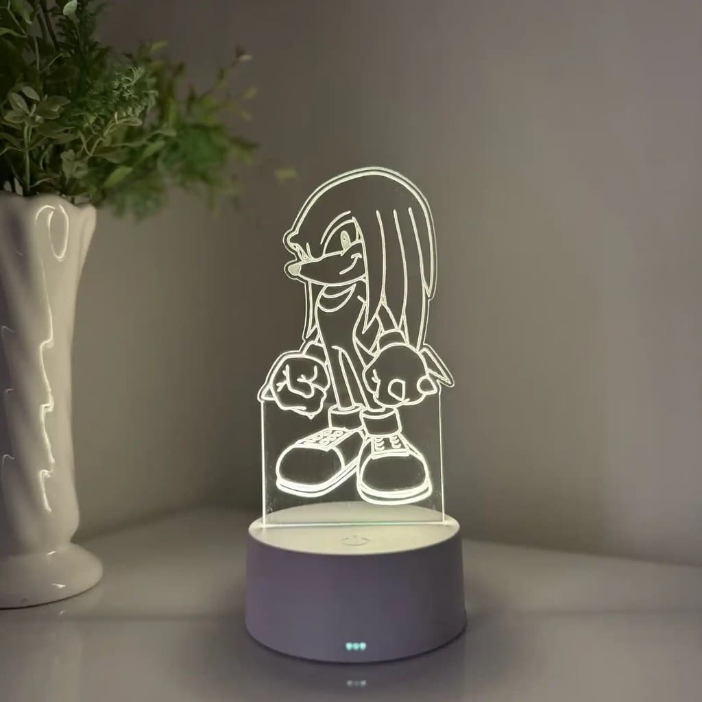 Luminária LED 3D Em Acrílico Abajur Presente Criativo - Luminária LED - Knuckles