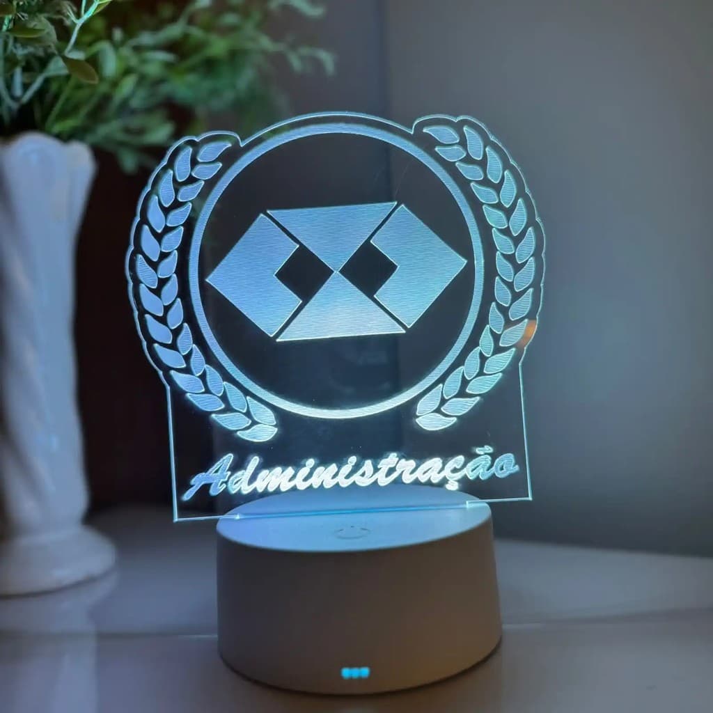 Luminária LED 3D Em Acrílico Abajur Presente Criativo - Luminária LED - ADMINISTRAÇÃO 02