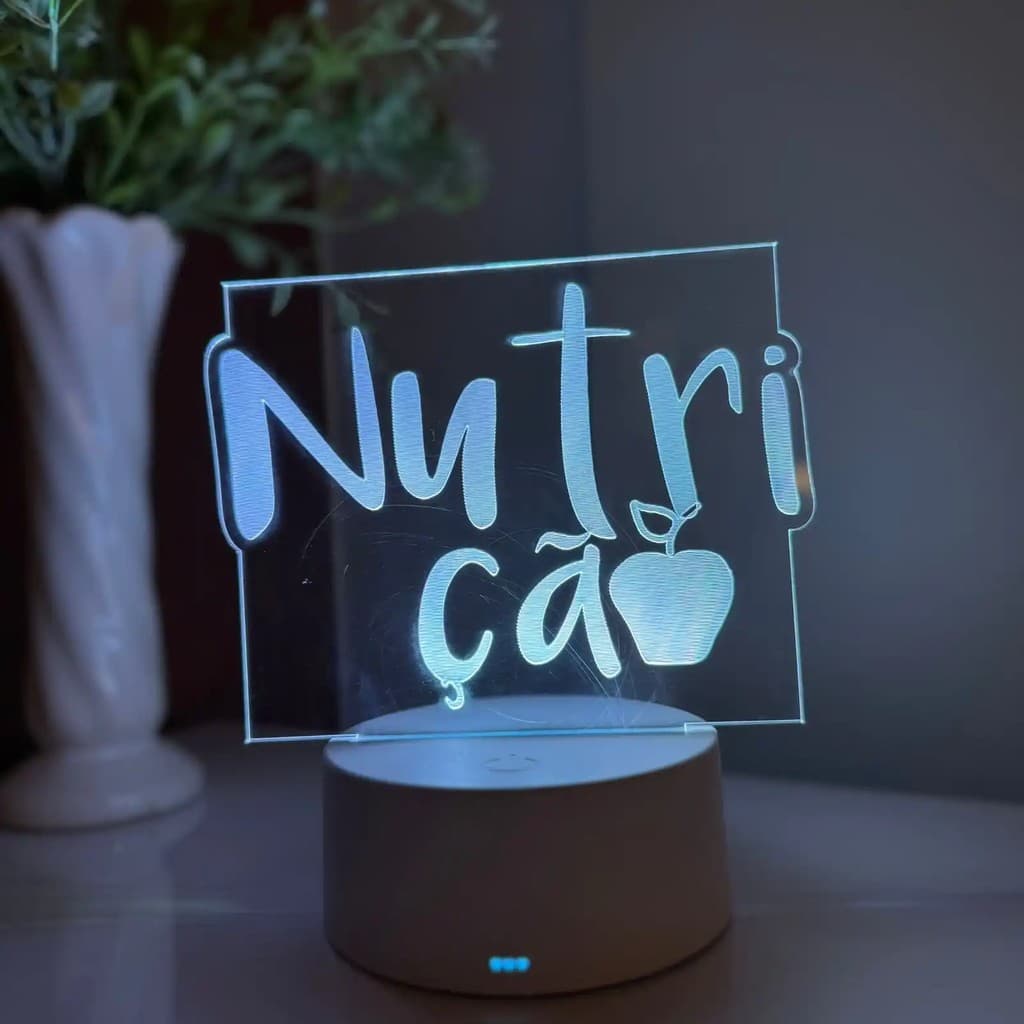 Luminária LED 3D Em Acrílico Abajur Presente Criativo - Luminária LED - NUTRIÇÃO - 03