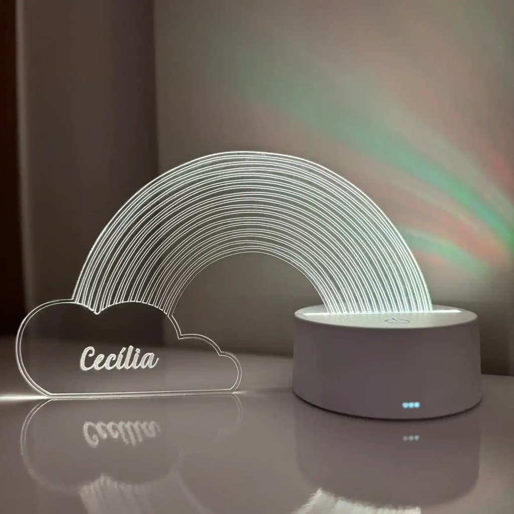 Luminária LED 3D Em Acrílico Abajur Presente Criativo - Luminária LED - Nuvem