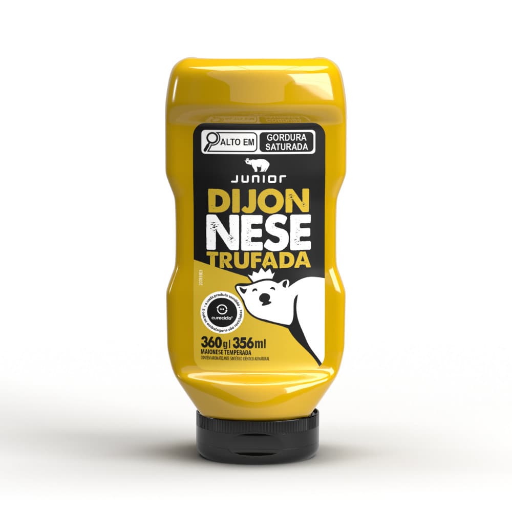 Mostarda Dijon Trufado Cremoso Gourmet Junior 350g Dijonese Frasco Suave Lanches Porções Carne
