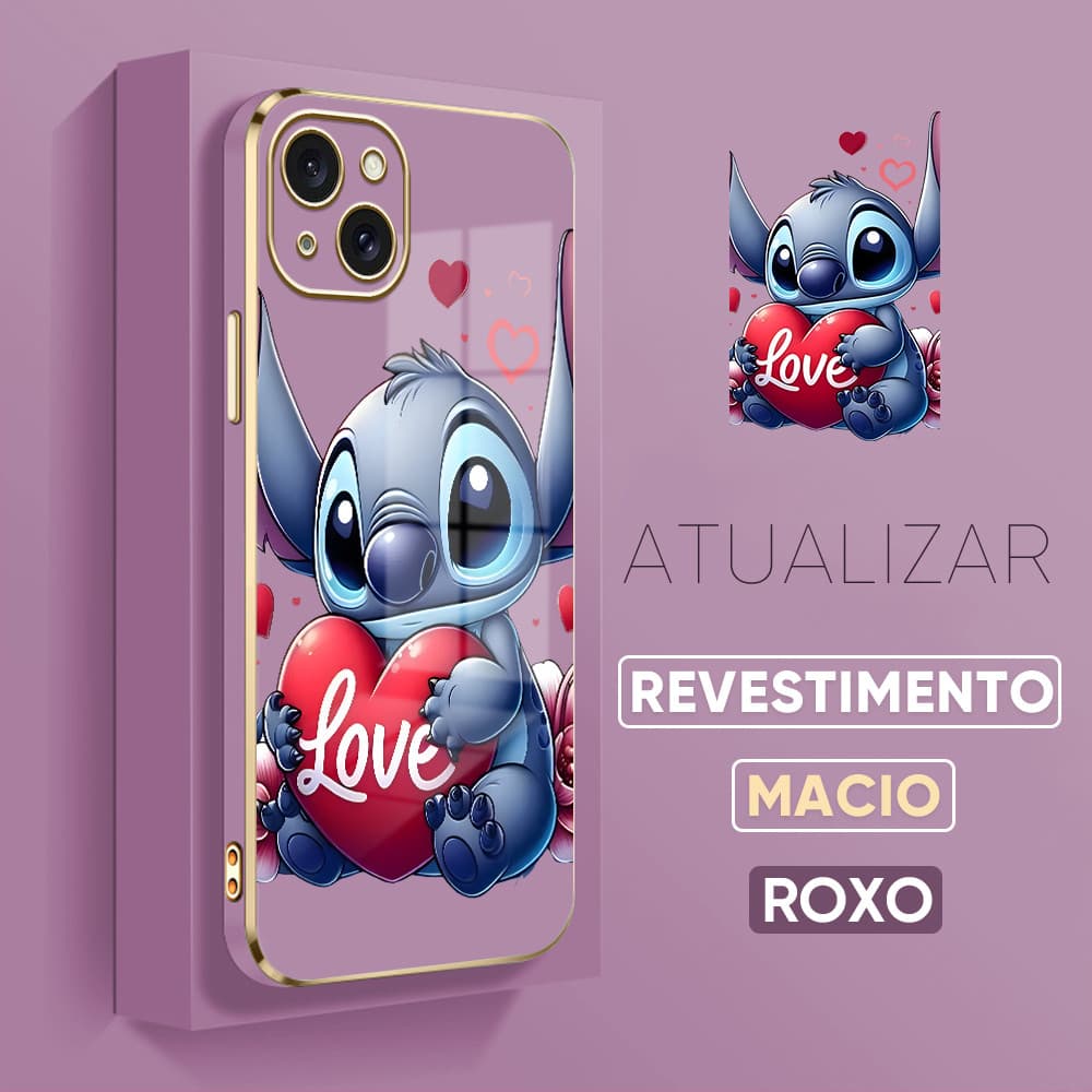 Capa Para Capinha iPhone 13 Silicone Fofa Stitch De Celular 1364