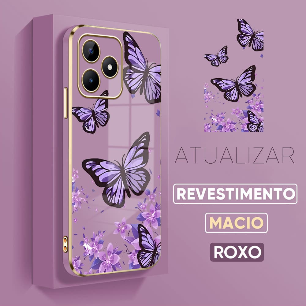 Capinha Para Realme C53 C51 Note 50 Narzo N53 Capa Silicone Borboleta Bonita De Celular 1736