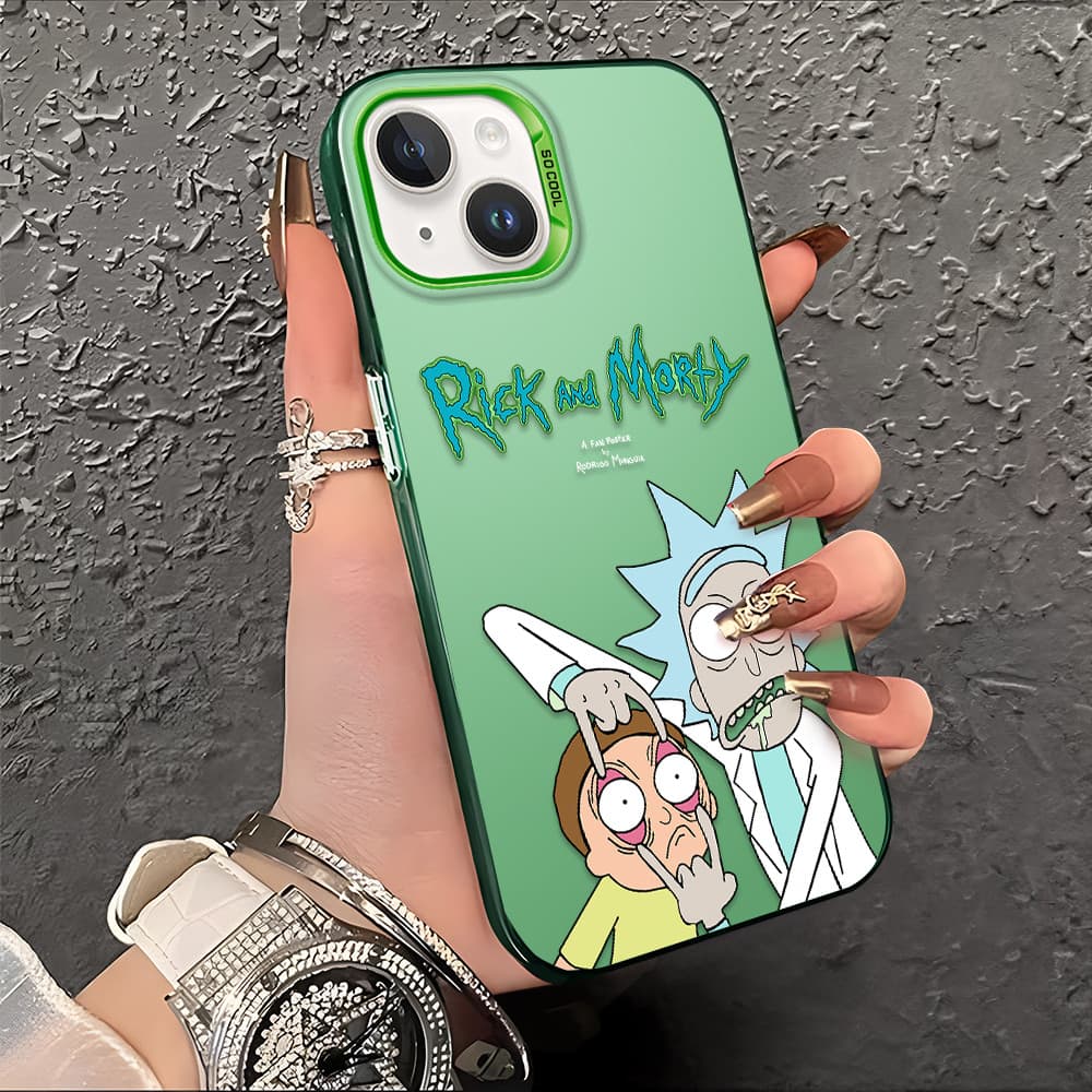 Capinha Para iPhone 14 Plus Rick Morty dura Case De Celular 2109