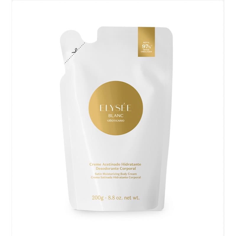 Refil Creme Acetinado Hidratante Corporal Elysee Blanc 200g