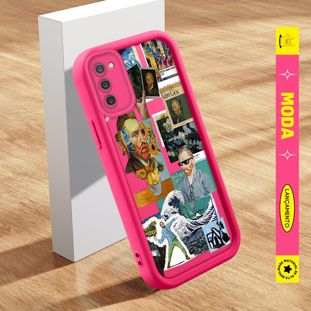 Capinha Para Samsung Galaxy A03S A02S Capa Macia Case De Anti choque verde estampada rosa Celular TY0555
