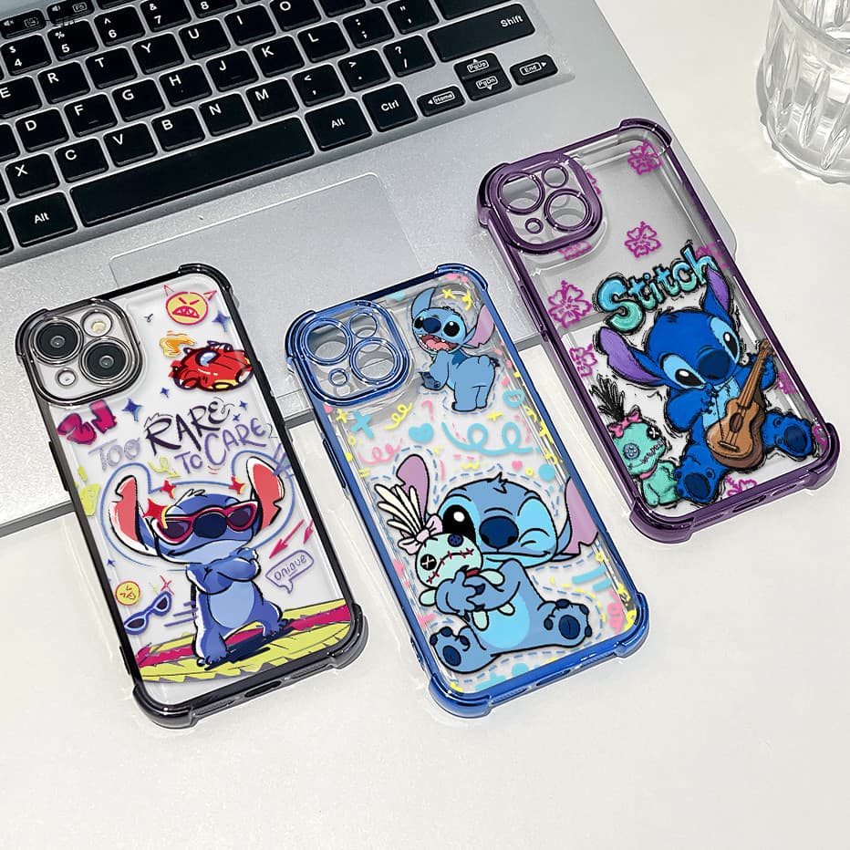 Capa Para iPhone 17 17E 16 16E 15 14 13 12 11 XR 7 8 SE Pro Max Plus Capinha Stitch Celular 0061 FS