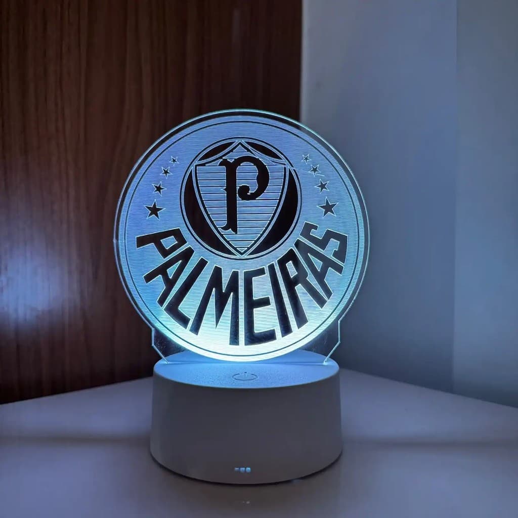 Luminária LED 3D Em Acrílico Abajur Presente Criativo - Luminária LED - Palmeiras