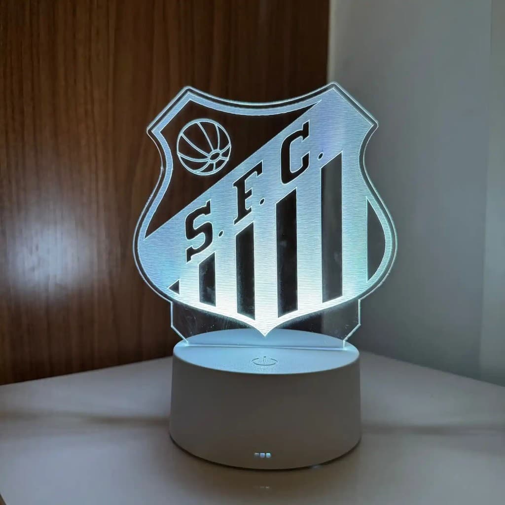 Luminária LED 3D Em Acrílico Abajur Presente Criativo - Luminária LED - Santos