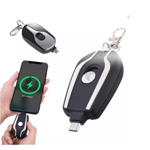 Chaveiro Carregador Portátil Celular | Carregamento Rápido e Seguro para Celulares