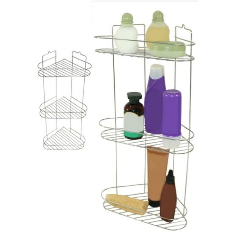 Porta Shampoo suporte de parede 3 Andares Cromado Para Parede - Csk 8103
