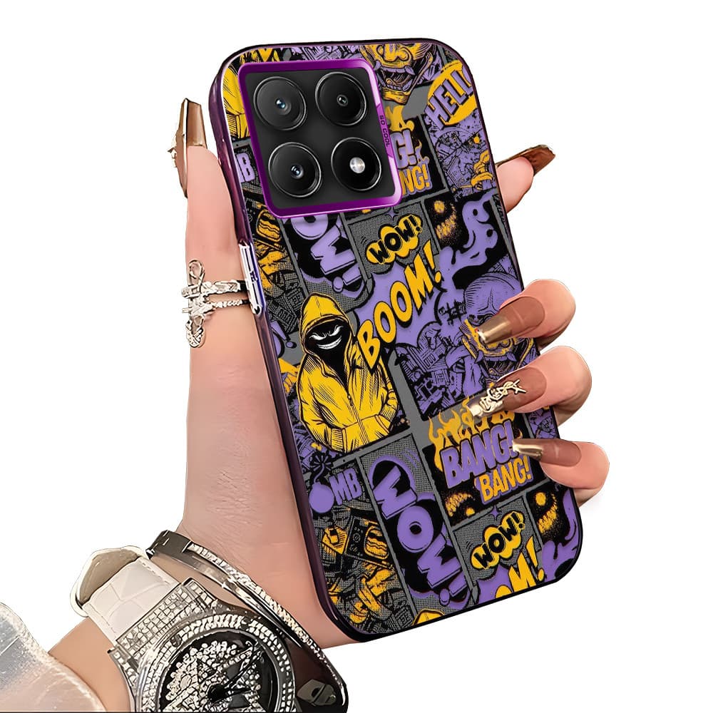 Capa Para Xiaomi Poco X6 Pro 5G Capinha De Silicone Anti choque roxo Celular verde estampada criativa Case CY2874