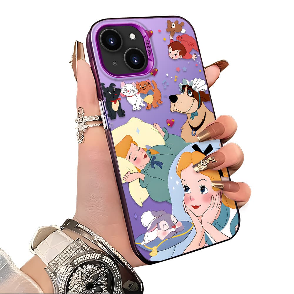 Capa Para iPhone 14 normal Capinha De Silicone Anti choque roxo Celular verde estampada criativa Case CY2879