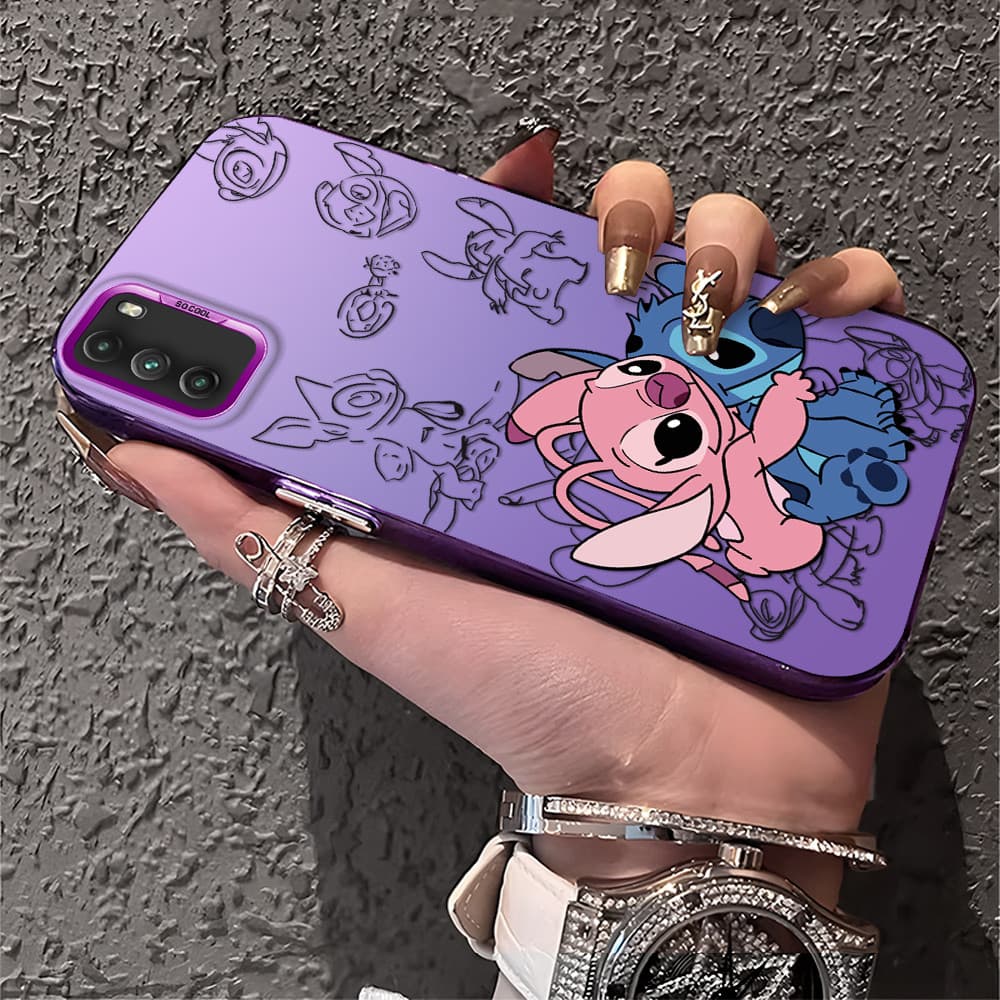 Capa Para Xiaomi Poco M3 Capinha De Silicone Anti choque roxo Celular verde estampada casal criativa Case CY2914