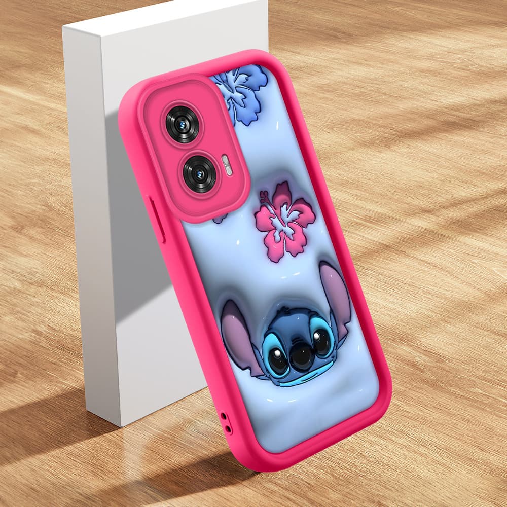Capinha Para Motorola Moto Edge 50 Fusion Capa Macia Case De Anti choque verde estampada rosa Celular TY1694