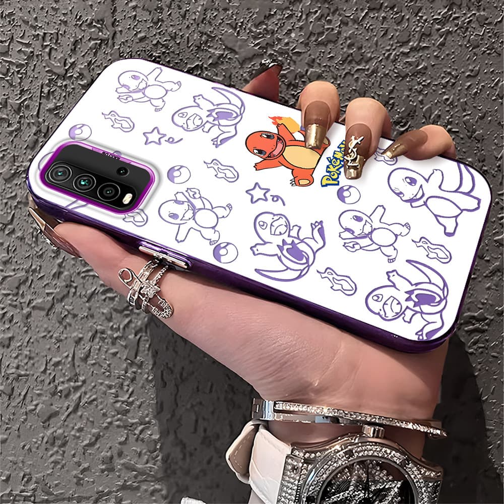 Capa Para Xiaomi Redmi 9T Capinha De Silicone Anti choque roxo Celular verde estampada criativa Case CY2965