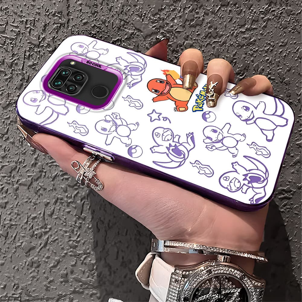 Capa Para Xiaomi Redmi Note 9 Capinha De Silicone Anti choque roxo Celular verde estampada criativa Case CY2965