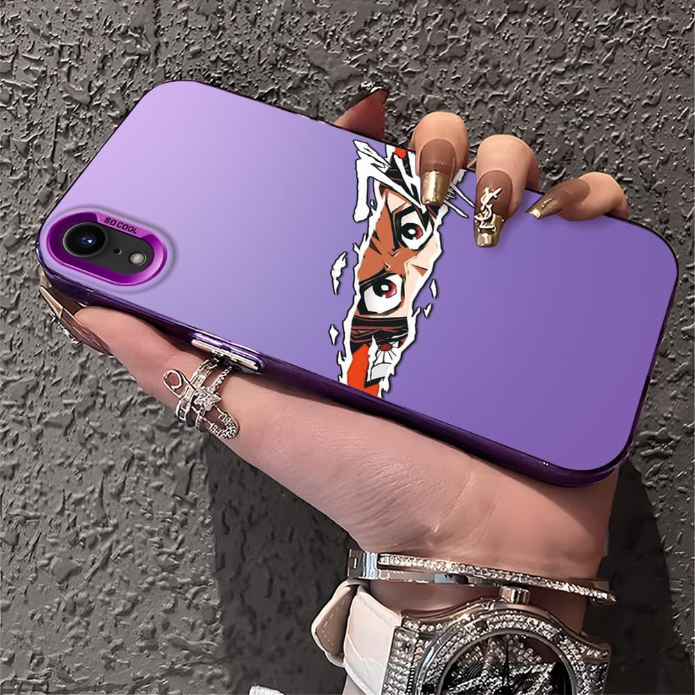 Capa Para iPhone XR normal Capinha De Silicone Anti choque roxo Celular verde estampada criativa Case CY3017