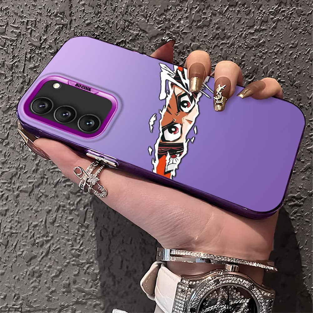 Capa Para Samsung Galaxy S22 5G Capinha De Silicone Anti choque roxo Celular verde estampada criativa Case CY3017