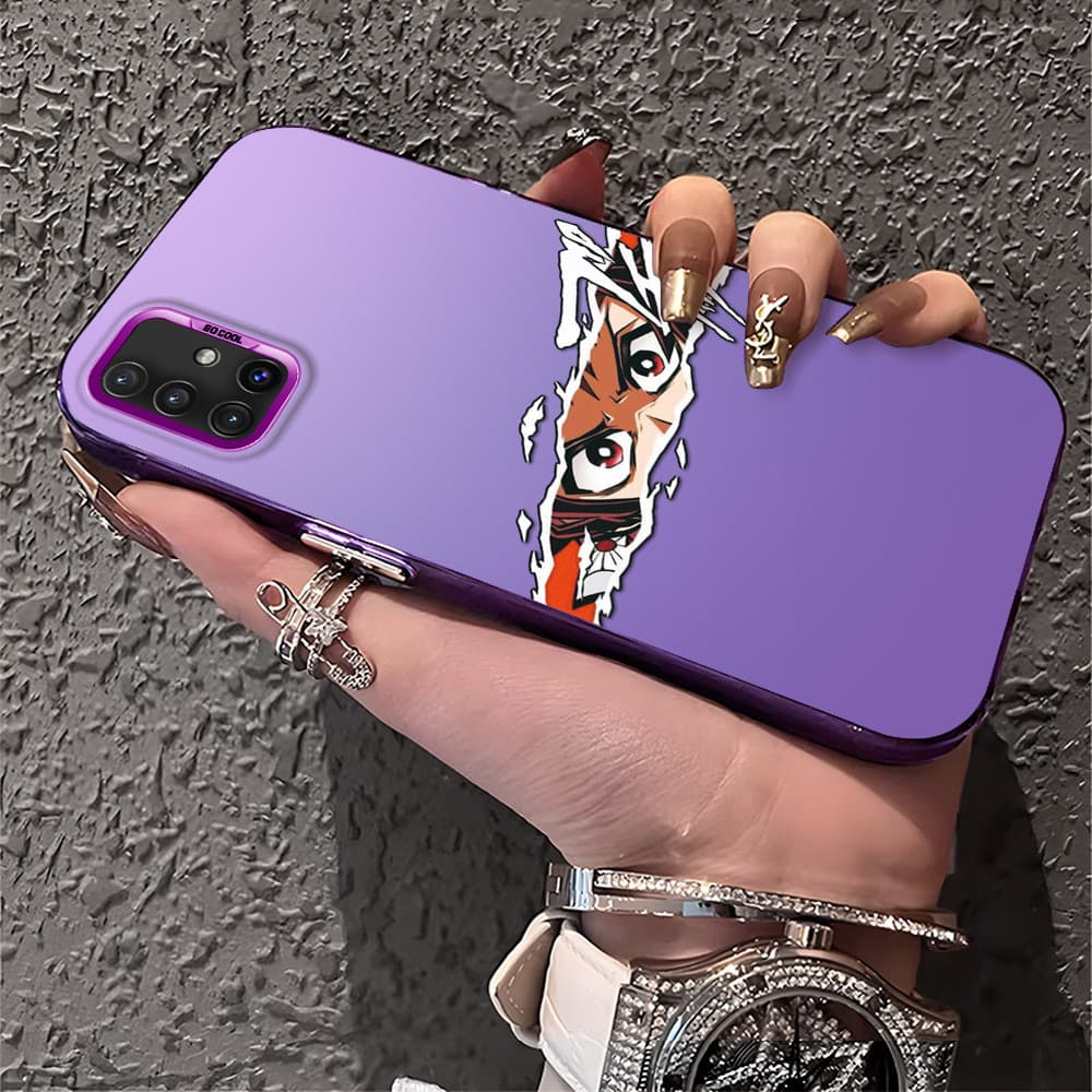 Capa Para Samsung Galaxy A51 Capinha De Silicone Anti choque roxo Celular verde estampada criativa Case CY3017