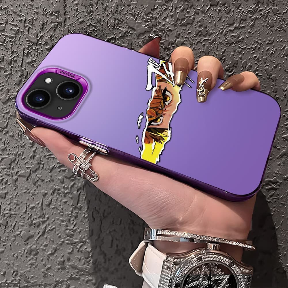 Capa Para iPhone 14 Plus normal Capinha De Silicone Anti choque roxo Celular verde estampada criativa Case CY3018