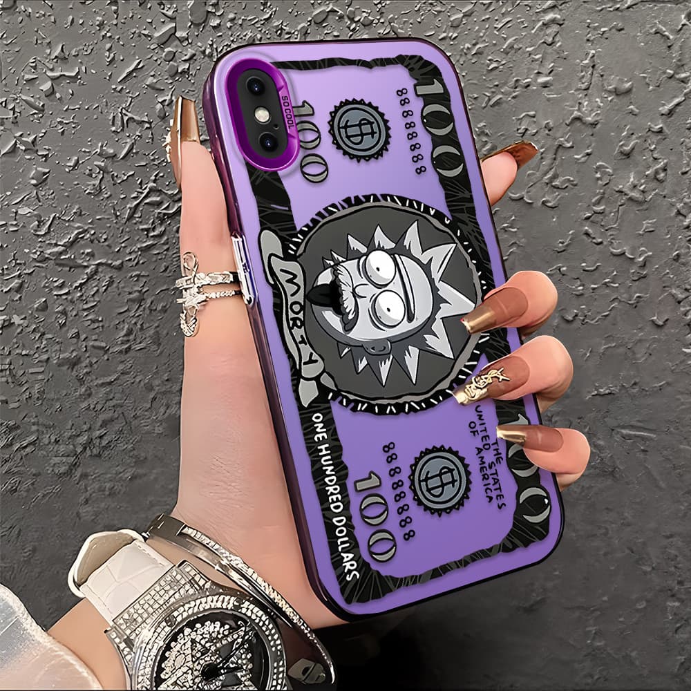 Capa Para iPhone XS MAX Normal Capinha De Silicone Anti Choque Roxo Celular Verde Estampada Criativa Case CY2832