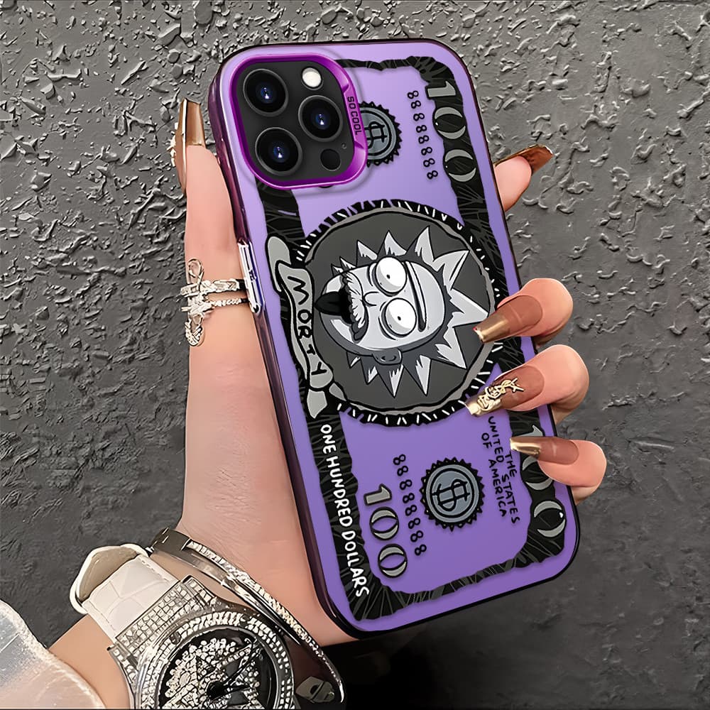Capa Para iPhone 15 Pro Normal Capinha De Silicone Anti Choque Roxo Celular Verde Estampada Criativa Case CY2832