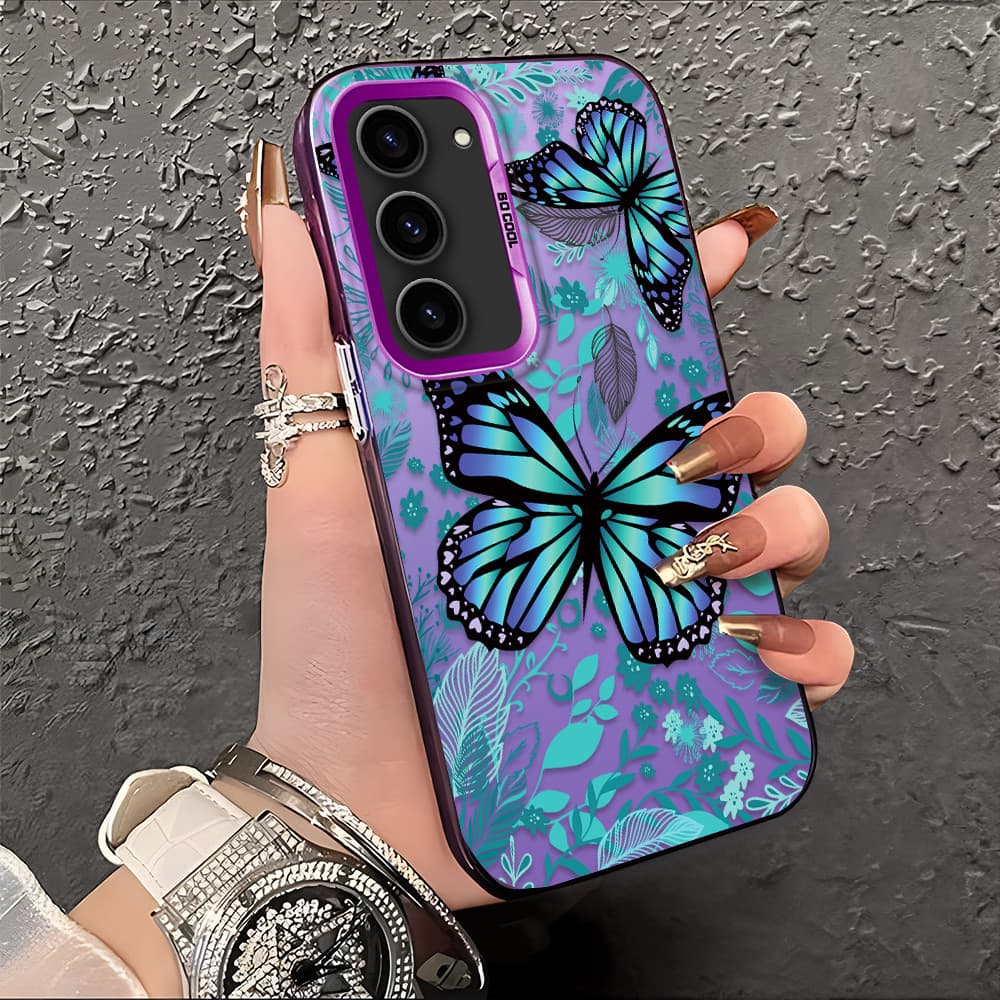 Capa Para Samsung Galaxy S23 5G Capinha De Silicone Anti Choque Roxo Celular Verde Estampada Criativa Case CY2829