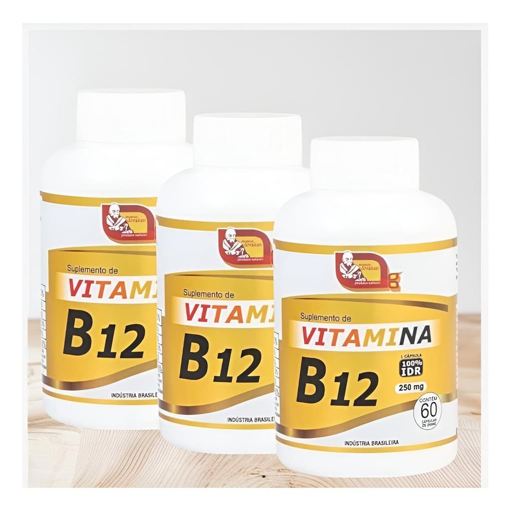 3 Suplemento De Vitamina B12 250mg 60 Cápsulas Devakan 100% Ingestão Diária