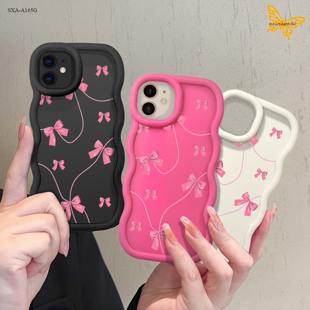 Capinha Capa Para Samsung Galaxy A17 A16 A15 A14 A13 A12 4G 5G Capas De Macia Silicone Borda Ondulada Laço Case MKL 0133