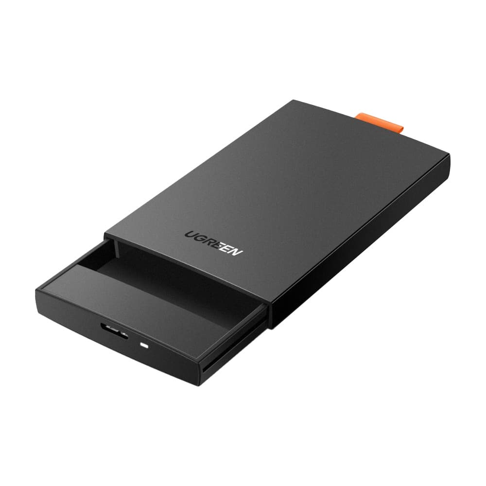 Case Externa Ugreen Hdd Ssd 2.5", Cabo Micro B/Usb A Preta