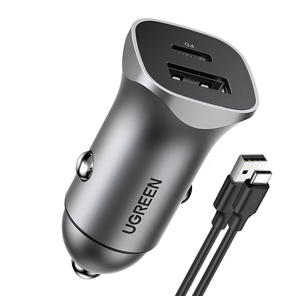 Carregador Veicular Ugreen Usb A/Usb C  30W +Cabo (K-4758-3082)