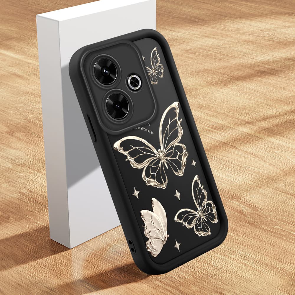Capinha Para Xiaomi Redmi 13 Poco M6 4G 5G Capa De Celular Macia Silicone Protetora Preta Case BTY 5688