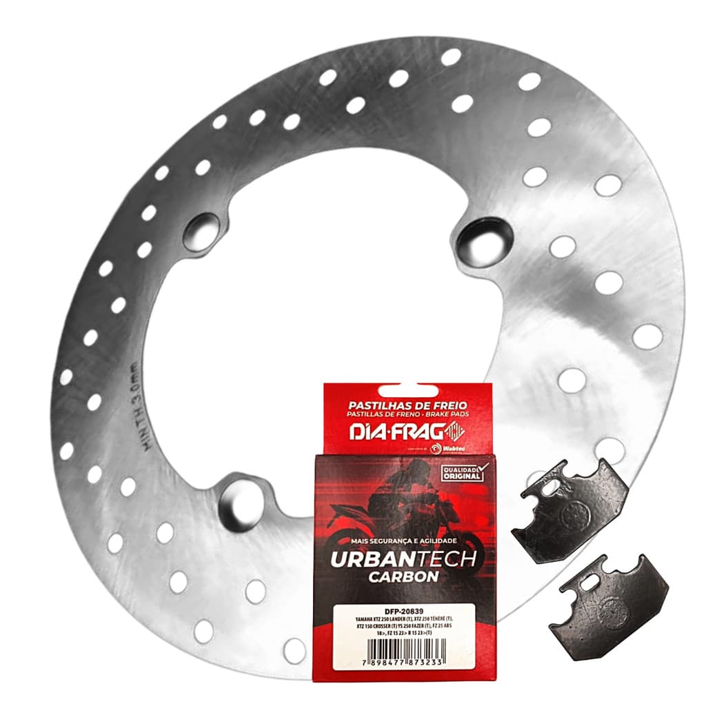 Disco de Freio Traseiro e Pastilha Diafrag Moto Moto Modelo Yamaha FZ 25 2023