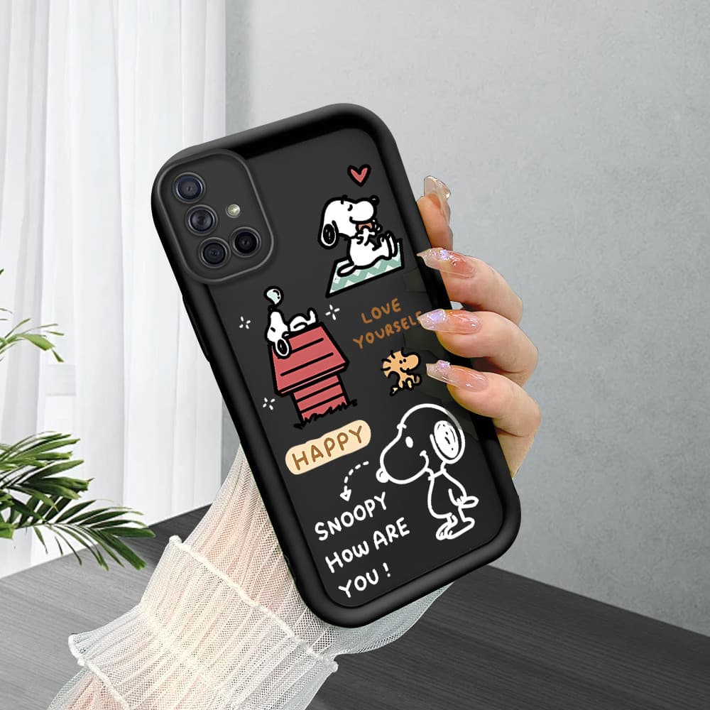 Capa Para Samsung Galaxy A71 Capinha De Snoopy Celular Macio Preto Case 6303 TYB